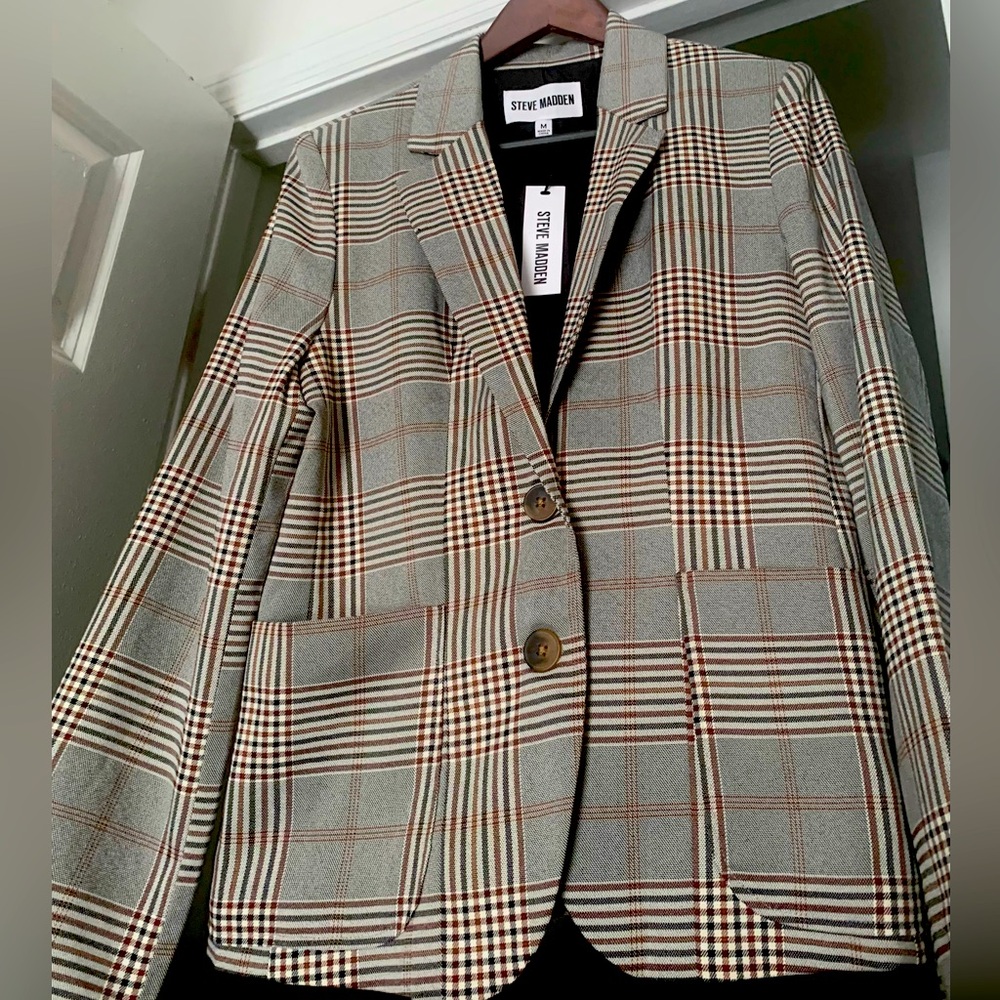 Steve Madden Plaid Blazer